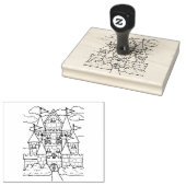 Castle Line Art Color Me Rubberstempel (Gestempeld)