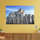 Castle of the Counts in Gent Canvas Afdruk (Insitu (Woonkamer))
