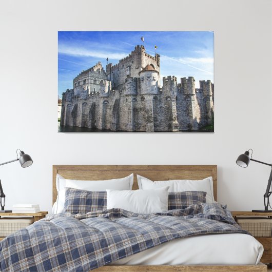 Castle of the Counts in Gent Canvas Afdruk (Insitu (Slaapkamer))