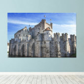 Castle of the Counts in Gent Canvas Afdruk (Insitu (Houten vloer))