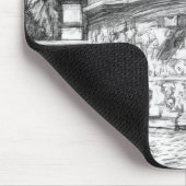 Castle pencilart Monochrome Black & White Muismat (Hoek)