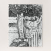 Castle pencilart Monochrome Legpuzzel (Verticaal)