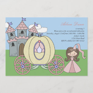 Castle Princess Birthday Party Invitation Kaart