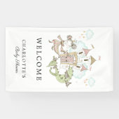 Castle Princess Dragon Baby shower Welkom Spandoek (Horizontaal)