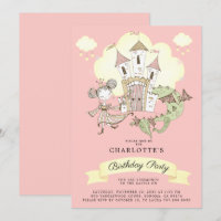 Castle Princess Dragon Girl's Pink Birthday