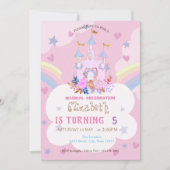 Castle Rainbow Cloud Anniversaire Invitation (Devant)