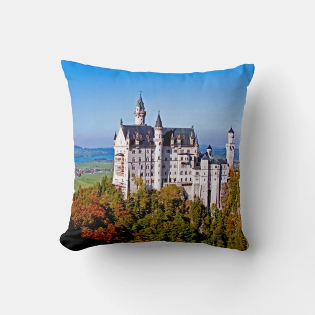 Castle (Schloss) Neuschwanstein 16x16 Pillow Kussen (Voorkant)