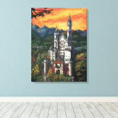Castle Schloss Neuschwanstein Canvas Afdruk (Insitu (Houten vloer))