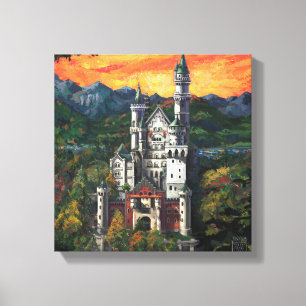 Castle Schloss Neuschwanstein Canvas Afdruk