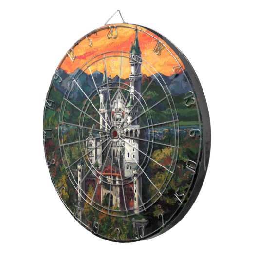 Castle Schloss Neuschwanstein Dartbord (Voorkant Rechts)