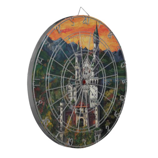 Castle Schloss Neuschwanstein Dartbord (Voorkant Links)