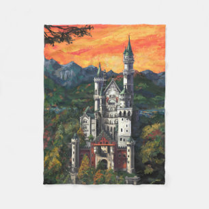 Castle Schloss Neuschwanstein Fleece Deken