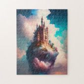 Castle Sky Clouds Fantasy Art Jigzaag Puzzle Legpuzzel (Verticaal)