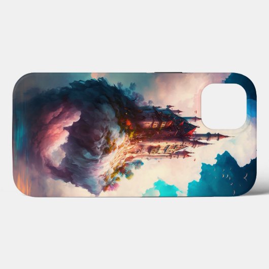 Castle Sky Clouds Imaginaire Coque-Mate coque ipho (Verso (horizontal))