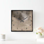 Castle Steampunk Gothic Wall Clock Vierkante Klok (Huis)