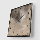 Castle Steampunk Gothic Wall Clock Vierkante Klok (Hoek)