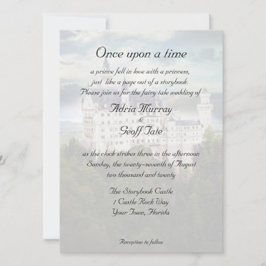 Castle Theme Wedding Invitation Kaart (Voorkant)