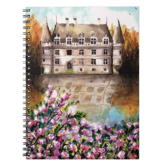 Castle watercolor notebook notitieboek (Voorkant)