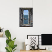 Castle Window met een Ocean Uitzicht Poster (Thuiskantoor)