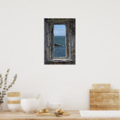 Castle Window met een Ocean Uitzicht Poster (Keuken)