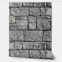 Castlecore grijze stenen muur behang