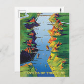 Castles op de Rijn, Duitsland,  Briefkaart (Voorkant / Achterkant)