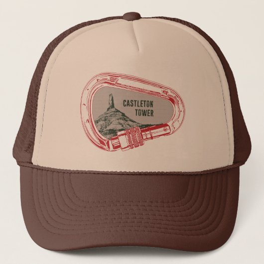 Castleton Tower, klimmer Carabiner Trucker Pet (Voorkant)
