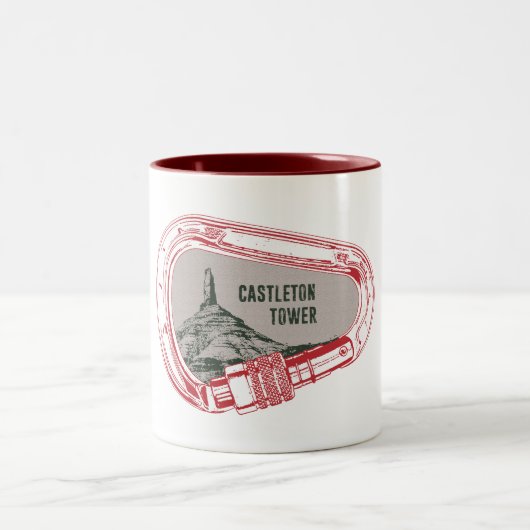 Castleton Tower, klimmer Carabiner Tweekleurige Koffiemok (Center)