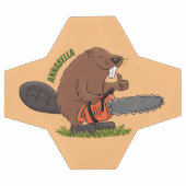 Castor drôle avec humour de dessin animé de tronço (Plat)