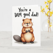 Castor Tu Es Un Papa Génial Carte (Fleur jaune)