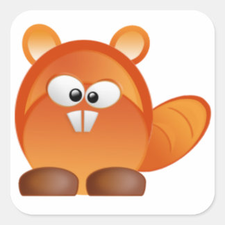 Castor Vierkante Sticker