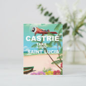 Castrie Saint Lucia vintage-poster Briefkaart (Staand voorkant)