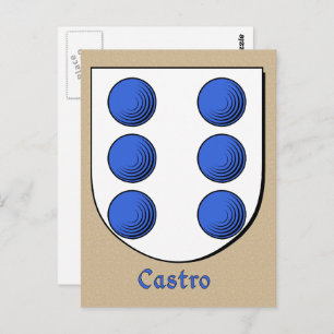 Castro Ancestral Heraldic Shield Briefkaart