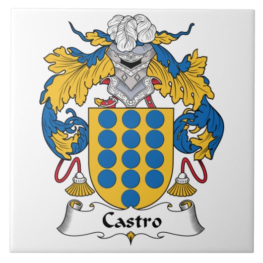 Castro Family Crest Tegeltje (Voorkant)