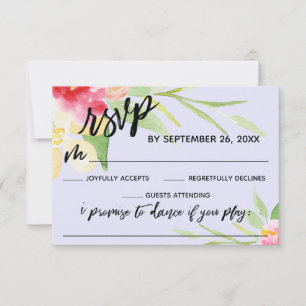 Casual aanvraag voor het schrijven van bloemen Lav RSVP Kaartje