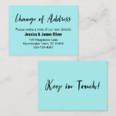 casual adreswijziging, Aqua-behuizingskaart Informatiekaartje (Voorkant / Achterkant)