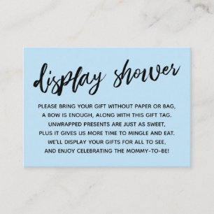 Casual Babyblauw beeldscherm Baby shower Geen ompa Informatiekaartje