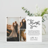 Casual Bedankt Script Wedding Photo Collage (Staand voorkant)