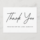 Casual Black Script Weddenschap Hartelijk dank Briefkaart (Voorkant)