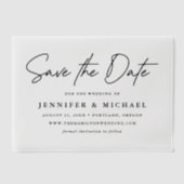 Casual Black Script Wedding Sla de datum op Vellum Uitnodigingen (Voorkant)