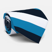 Casual Blauw Zwart Wit Streep Stropdas (Opgerold)