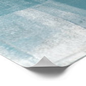 'Casual' Blauwgroen en zwarte Abstracte kunstschil Poster (Hoek)