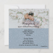Casual Blue Photo QR Code Wedding Invitation (Devant)