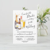 Casual bruiloft Kom voor drink uitnodiging (Staand voorkant)