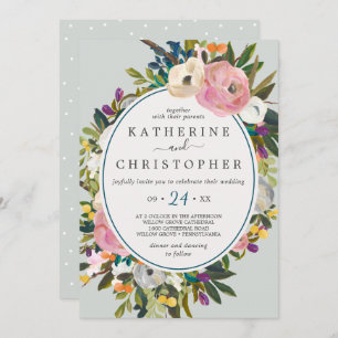 Casual bruiloft met schilfers kaart