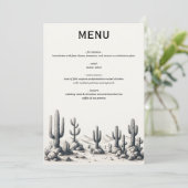 Casual Cactus Bruiloft Menu (Staand voorkant)