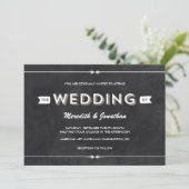 Casual Chalkboard Wedding Kaart (Staand voorkant)