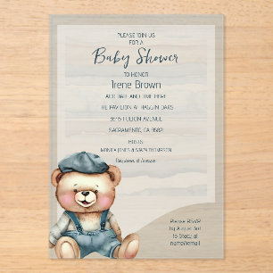 Casual Charmant Beer Baby shower Uitnodiging Acryl Uitnodigingen
