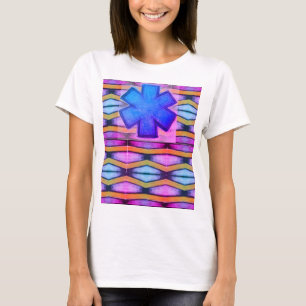 Casual chevron paarse sinaasappel EMT T-shirt