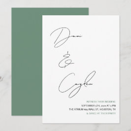 Casual chique handschrift stijl bruiloft kaart